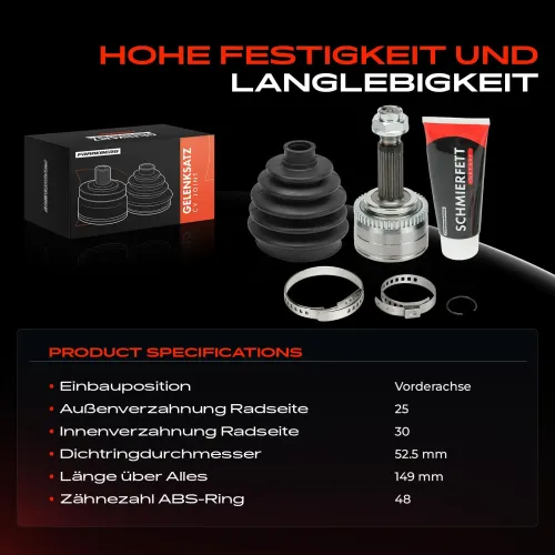 Gelenksatz, Antriebswelle Vorderachse Frankberg 5481FB0050124 Bild Gelenksatz, Antriebswelle Vorderachse Frankberg 5481FB0050124