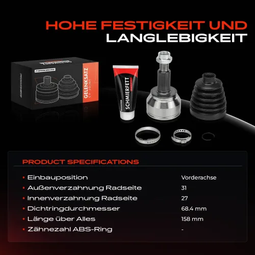 Gelenksatz, Antriebswelle Vorderachse Frankberg 5481FB0050132 Bild Gelenksatz, Antriebswelle Vorderachse Frankberg 5481FB0050132