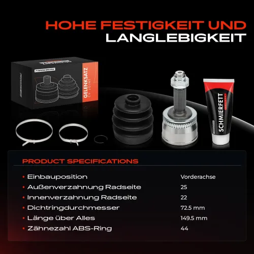 Gelenksatz, Antriebswelle Vorderachse Frankberg 5481FB0050140 Bild Gelenksatz, Antriebswelle Vorderachse Frankberg 5481FB0050140
