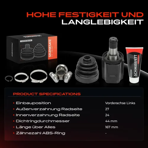 Gelenksatz, Antriebswelle Vorderachse links Frankberg 5481FB0050151 Bild Gelenksatz, Antriebswelle Vorderachse links Frankberg 5481FB0050151