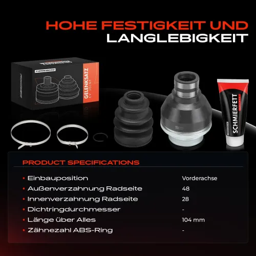 Gelenksatz, Antriebswelle Vorderachse Frankberg 5481FB0050174 Bild Gelenksatz, Antriebswelle Vorderachse Frankberg 5481FB0050174