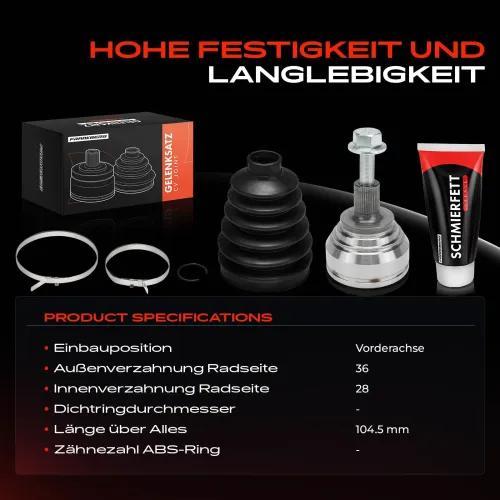 Gelenksatz, Antriebswelle Vorderachse Frankberg 5481FB0050176 Bild Gelenksatz, Antriebswelle Vorderachse Frankberg 5481FB0050176