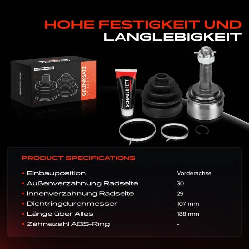 Gelenksatz, Antriebswelle Vorderachse Frankberg 5481FB0050189 Bild Gelenksatz, Antriebswelle Vorderachse Frankberg 5481FB0050189