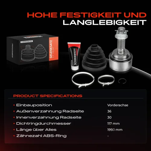 Gelenksatz, Antriebswelle Vorderachse Frankberg 5481FB0050216 Bild Gelenksatz, Antriebswelle Vorderachse Frankberg 5481FB0050216