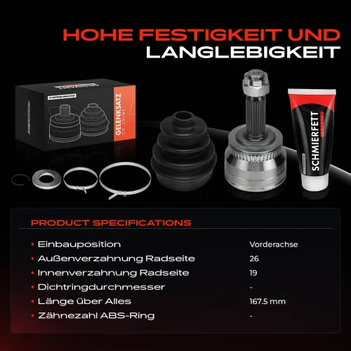 Gelenksatz, Antriebswelle Vorderachse Frankberg 5481FB0050219 Bild Gelenksatz, Antriebswelle Vorderachse Frankberg 5481FB0050219