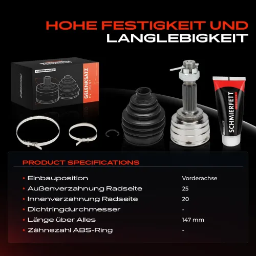 Gelenksatz, Antriebswelle Vorderachse Frankberg 5481FB0050225 Bild Gelenksatz, Antriebswelle Vorderachse Frankberg 5481FB0050225