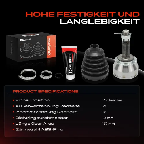Gelenksatz, Antriebswelle Vorderachse Frankberg 5481FB0050233 Bild Gelenksatz, Antriebswelle Vorderachse Frankberg 5481FB0050233
