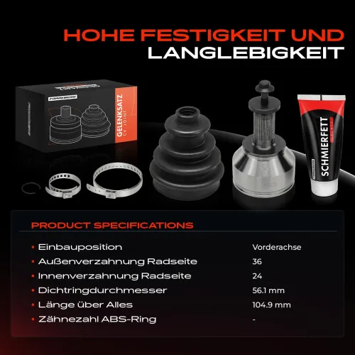 Gelenksatz, Antriebswelle Vorderachse Frankberg 5481FB0050259 Bild Gelenksatz, Antriebswelle Vorderachse Frankberg 5481FB0050259
