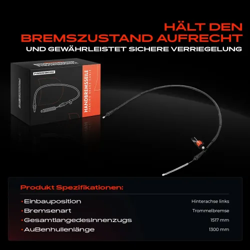 Seilzug, Feststellbremse Hinterachse links Frankberg 5481FB0050280 Bild Seilzug, Feststellbremse Hinterachse links Frankberg 5481FB0050280