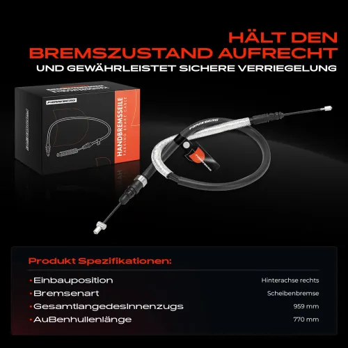 Seilzug, Feststellbremse Hinterachse rechts Frankberg 5481FB0050298 Bild Seilzug, Feststellbremse Hinterachse rechts Frankberg 5481FB0050298