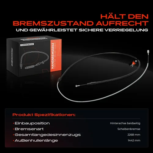 Seilzug, Feststellbremse Hinterachse beidseitig Frankberg 5481FB0050300 Bild Seilzug, Feststellbremse Hinterachse beidseitig Frankberg 5481FB0050300