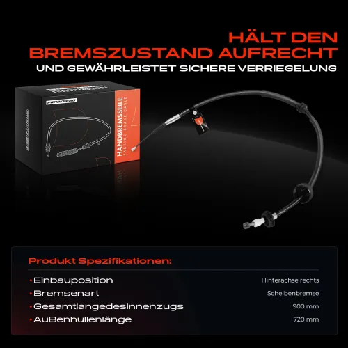 Seilzug, Feststellbremse Hinterachse rechts Frankberg 5481FB0050304 Bild Seilzug, Feststellbremse Hinterachse rechts Frankberg 5481FB0050304