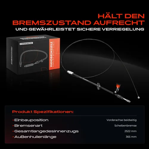 Seilzug, Feststellbremse Vorderachse beidseitig Frankberg 5481FB0050322 Bild Seilzug, Feststellbremse Vorderachse beidseitig Frankberg 5481FB0050322