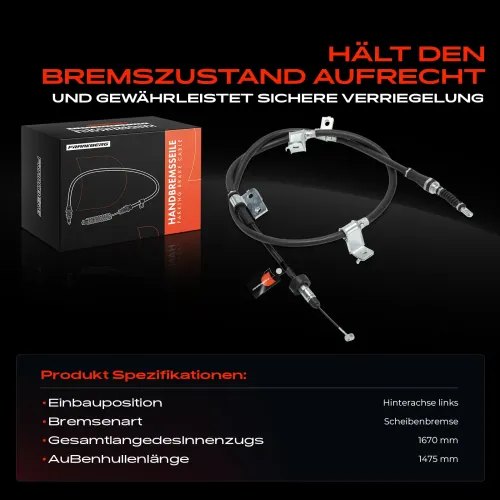 Seilzug, Feststellbremse Hinterachse links Frankberg 5481FB0050345 Bild Seilzug, Feststellbremse Hinterachse links Frankberg 5481FB0050345