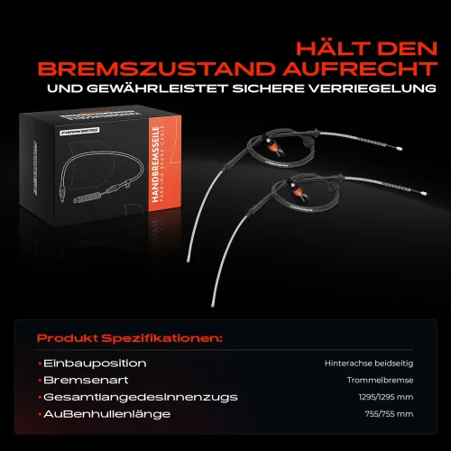 Seilzug, Feststellbremse Hinterachse beidseitig Frankberg 5481FB0050363 Bild Seilzug, Feststellbremse Hinterachse beidseitig Frankberg 5481FB0050363