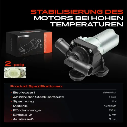 Zusatzwasserpumpe (Kühlwasserkreislauf) 12 V Frankberg 5481FB0050688 Bild Zusatzwasserpumpe (Kühlwasserkreislauf) 12 V Frankberg 5481FB0050688