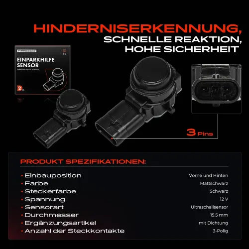 Sensor, Einparkhilfe 12 V vorne und hinten Frankberg 5481FB0050743 Bild Sensor, Einparkhilfe 12 V vorne und hinten Frankberg 5481FB0050743