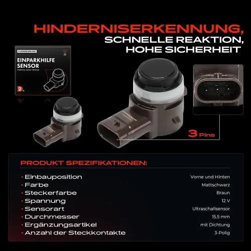 Sensor, Einparkhilfe 12 V vorne und hinten Frankberg 5481FB0050768 Bild Sensor, Einparkhilfe 12 V vorne und hinten Frankberg 5481FB0050768