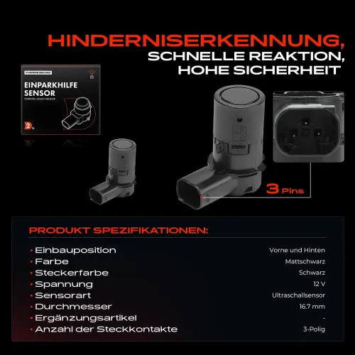 Sensor, Einparkhilfe 12 V vorne und hinten Frankberg 5481FB0050771 Bild Sensor, Einparkhilfe 12 V vorne und hinten Frankberg 5481FB0050771