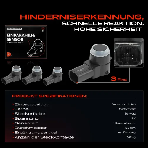 Sensor, Einparkhilfe 12 V vorne und hinten Frankberg 5481FB0050778 Bild Sensor, Einparkhilfe 12 V vorne und hinten Frankberg 5481FB0050778