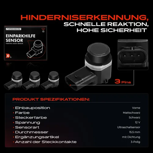 Sensor, Einparkhilfe 12 V vorne Frankberg 5481FB0050788 Bild Sensor, Einparkhilfe 12 V vorne Frankberg 5481FB0050788