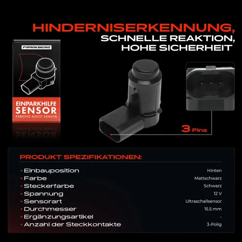 Sensor, Einparkhilfe 12 V hinten Frankberg 5481FB0050791 Bild Sensor, Einparkhilfe 12 V hinten Frankberg 5481FB0050791
