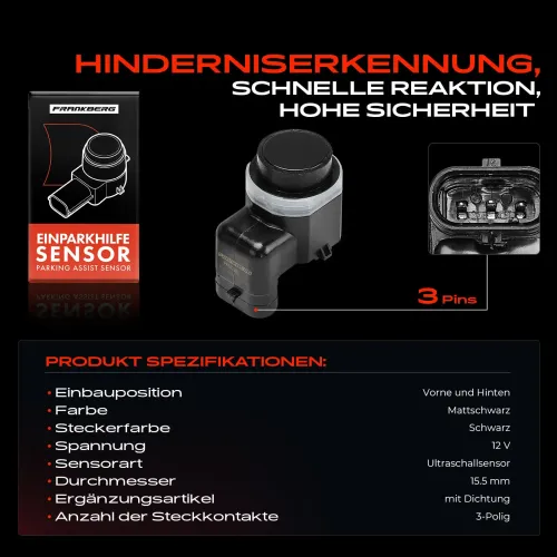 Sensor, Einparkhilfe 12 V vorne und hinten Frankberg 5481FB0050792 Bild Sensor, Einparkhilfe 12 V vorne und hinten Frankberg 5481FB0050792