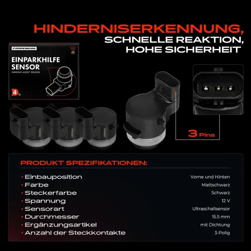 Sensor, Einparkhilfe 12 V vorne und hinten Frankberg 5481FB0050804 Bild Sensor, Einparkhilfe 12 V vorne und hinten Frankberg 5481FB0050804