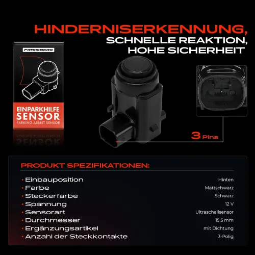 Sensor, Einparkhilfe 12 V hinten Frankberg 5481FB0050828 Bild Sensor, Einparkhilfe 12 V hinten Frankberg 5481FB0050828