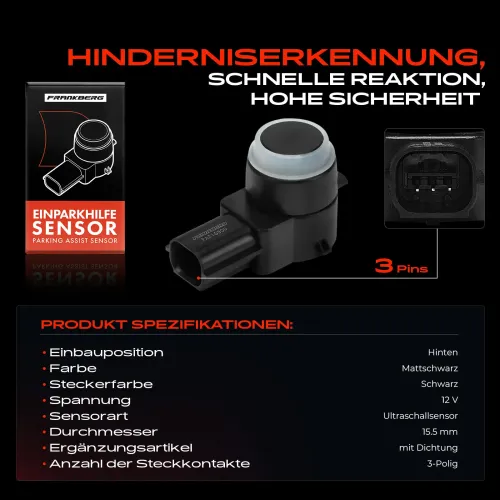 Sensor, Einparkhilfe 12 V hinten Frankberg 5481FB0050829 Bild Sensor, Einparkhilfe 12 V hinten Frankberg 5481FB0050829
