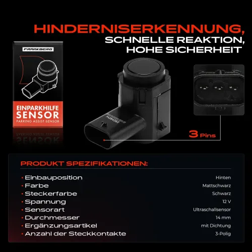 Sensor, Einparkhilfe 12 V hinten Frankberg 5481FB0050834 Bild Sensor, Einparkhilfe 12 V hinten Frankberg 5481FB0050834
