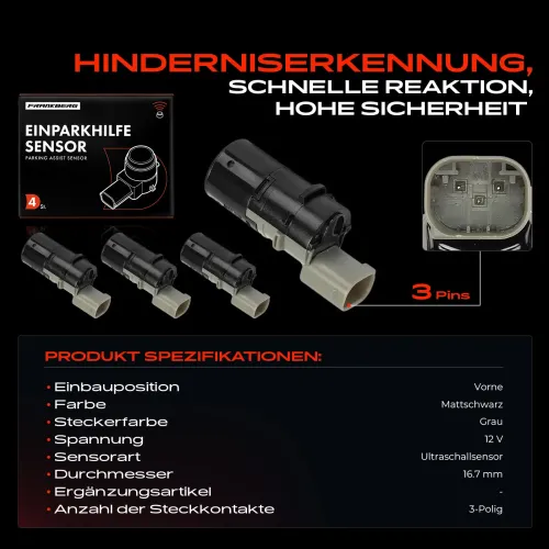 Sensor, Einparkhilfe 12 V vorne Frankberg 5481FB0050849 Bild Sensor, Einparkhilfe 12 V vorne Frankberg 5481FB0050849