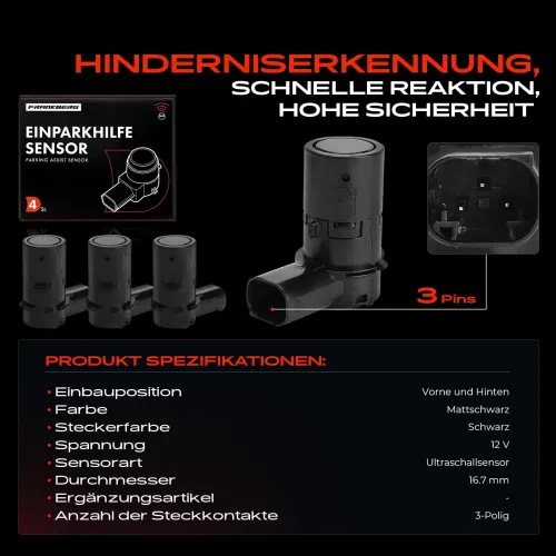 Sensor, Einparkhilfe 12 V vorne und hinten Frankberg 5481FB0050851 Bild Sensor, Einparkhilfe 12 V vorne und hinten Frankberg 5481FB0050851