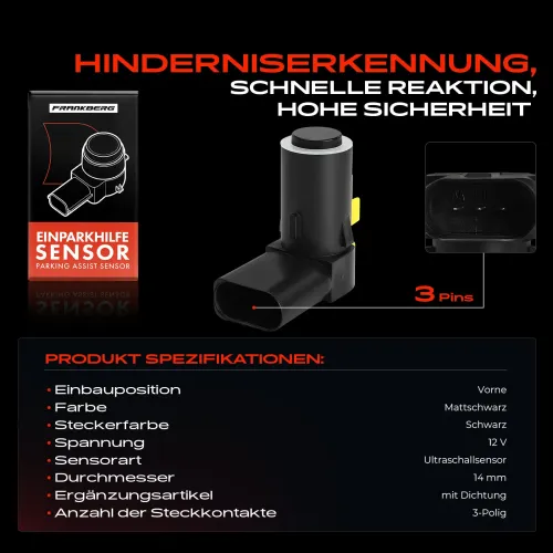 Sensor, Einparkhilfe 12 V vorne Frankberg 5481FB0050858 Bild Sensor, Einparkhilfe 12 V vorne Frankberg 5481FB0050858