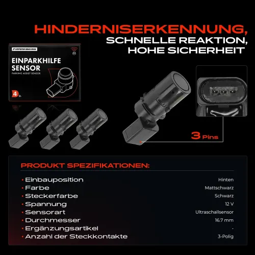 Sensor, Einparkhilfe 12 V hinten Frankberg 5481FB0050869 Bild Sensor, Einparkhilfe 12 V hinten Frankberg 5481FB0050869