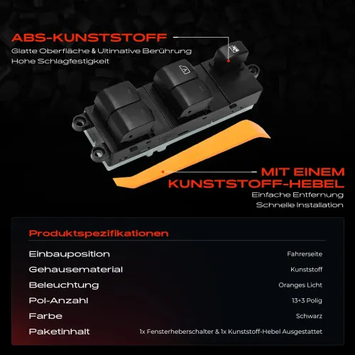 Schalter, Fensterheber fahrerseitig Frankberg 5481FB0050875 Bild Schalter, Fensterheber fahrerseitig Frankberg 5481FB0050875