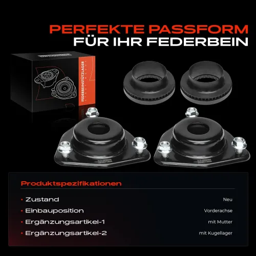 Federbeinstützlager Vorderachse beidseitig Frankberg 5481FB0052355 Bild Federbeinstützlager Vorderachse beidseitig Frankberg 5481FB0052355