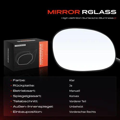 Spiegelglas, Außenspiegel Vorderachse rechts Frankberg 5481FB0052657 Bild Spiegelglas, Außenspiegel Vorderachse rechts Frankberg 5481FB0052657