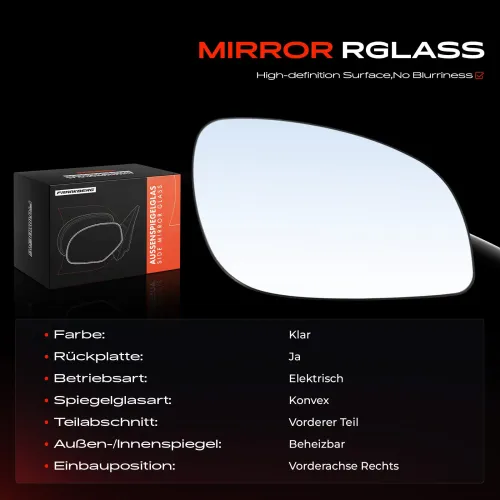 Spiegelglas, Außenspiegel Vorderachse rechts Frankberg 5481FB0052659 Bild Spiegelglas, Außenspiegel Vorderachse rechts Frankberg 5481FB0052659