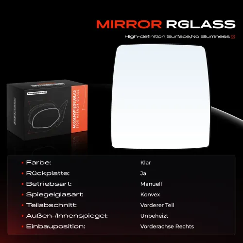 Spiegelglas, Außenspiegel Vorderachse rechts Frankberg 5481FB0052664 Bild Spiegelglas, Außenspiegel Vorderachse rechts Frankberg 5481FB0052664