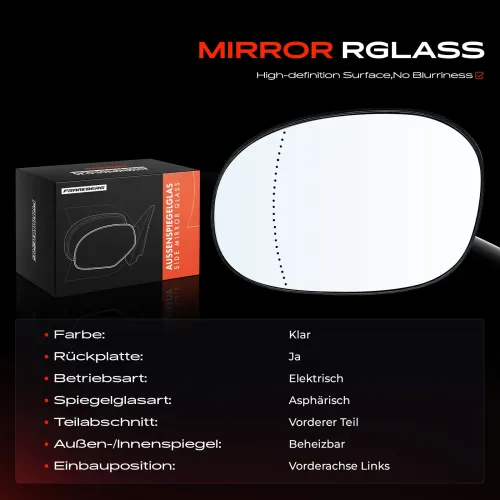 Spiegelglas, Außenspiegel Vorderachse links Frankberg 5481FB0052666 Bild Spiegelglas, Außenspiegel Vorderachse links Frankberg 5481FB0052666