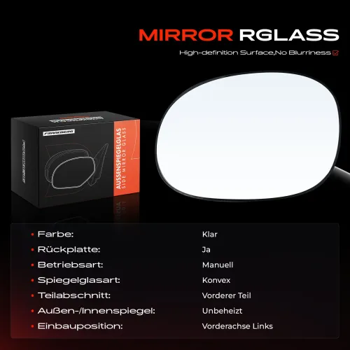 Spiegelglas, Außenspiegel Vorderachse links Frankberg 5481FB0052667 Bild Spiegelglas, Außenspiegel Vorderachse links Frankberg 5481FB0052667