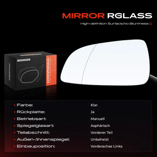 Spiegelglas, Außenspiegel Vorderachse links Frankberg 5481FB0052670 Bild Spiegelglas, Außenspiegel Vorderachse links Frankberg 5481FB0052670