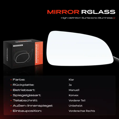 Spiegelglas, Außenspiegel Vorderachse rechts Frankberg 5481FB0052672 Bild Spiegelglas, Außenspiegel Vorderachse rechts Frankberg 5481FB0052672