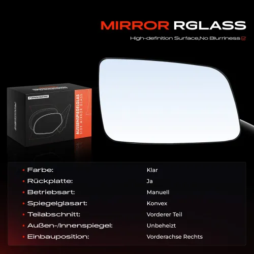 Spiegelglas, Außenspiegel Vorderachse rechts Frankberg 5481FB0052673 Bild Spiegelglas, Außenspiegel Vorderachse rechts Frankberg 5481FB0052673