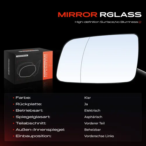 Spiegelglas, Außenspiegel Vorderachse links Frankberg 5481FB0052676 Bild Spiegelglas, Außenspiegel Vorderachse links Frankberg 5481FB0052676