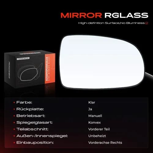Spiegelglas, Außenspiegel Vorderachse rechts Frankberg 5481FB0052680 Bild Spiegelglas, Außenspiegel Vorderachse rechts Frankberg 5481FB0052680