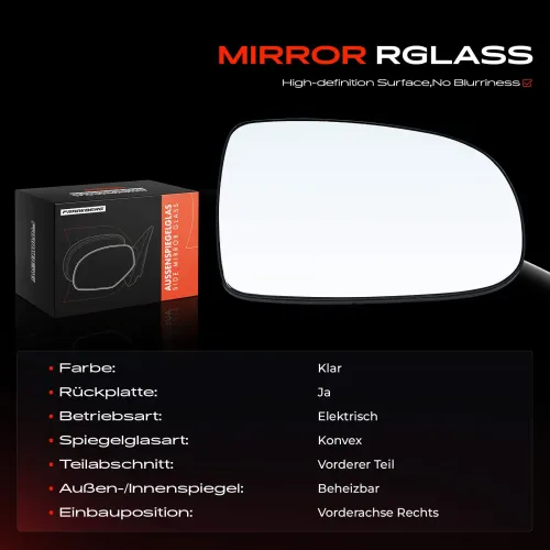 Spiegelglas, Außenspiegel Vorderachse rechts Frankberg 5481FB0052682 Bild Spiegelglas, Außenspiegel Vorderachse rechts Frankberg 5481FB0052682