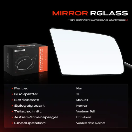 Spiegelglas, Außenspiegel Vorderachse rechts Frankberg 5481FB0052684 Bild Spiegelglas, Außenspiegel Vorderachse rechts Frankberg 5481FB0052684