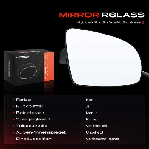 Spiegelglas, Außenspiegel Vorderachse rechts Frankberg 5481FB0052686 Bild Spiegelglas, Außenspiegel Vorderachse rechts Frankberg 5481FB0052686